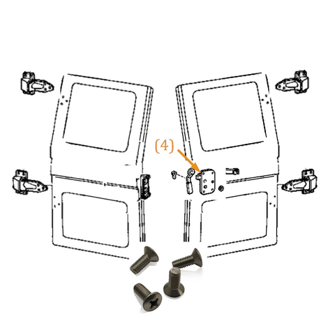 Ambulance Door Paddle Handle Pre 1979 | Marine Grade Stainless | Oval Head | FJ40, Stainless Hardware JIS - Overland Metric