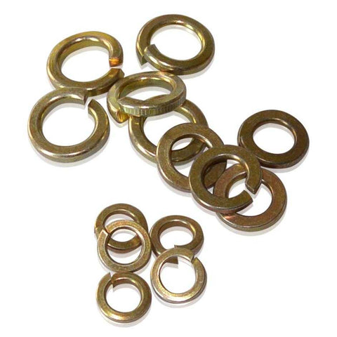 M10 Split Lock Washer | Gold CAD Plated | DIN 127-B, Gold Cadmium Hardware JIS - Overland Metric