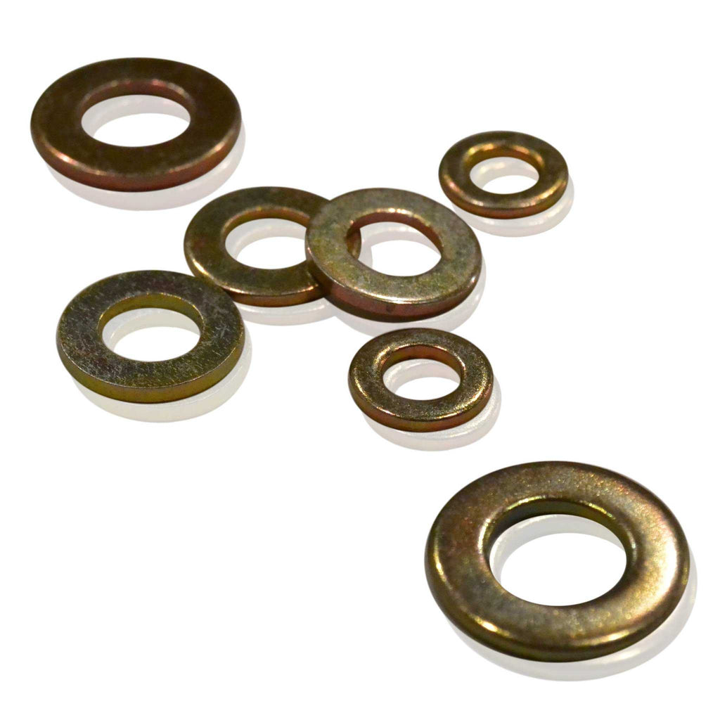 M10 Flat Washer | Yellow Zinc Plated | DIN 125-A, Carbon Steel Hardware JIS - Overland Metric
