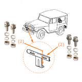 Front License Plate Bracket | Marine Grade Stainless | FJ40, Stainless Hardware JIS - Overland Metric